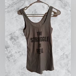 NO BOUNDARIES "THE STRUGGLE IS REAL" TANKTOP, GRAY